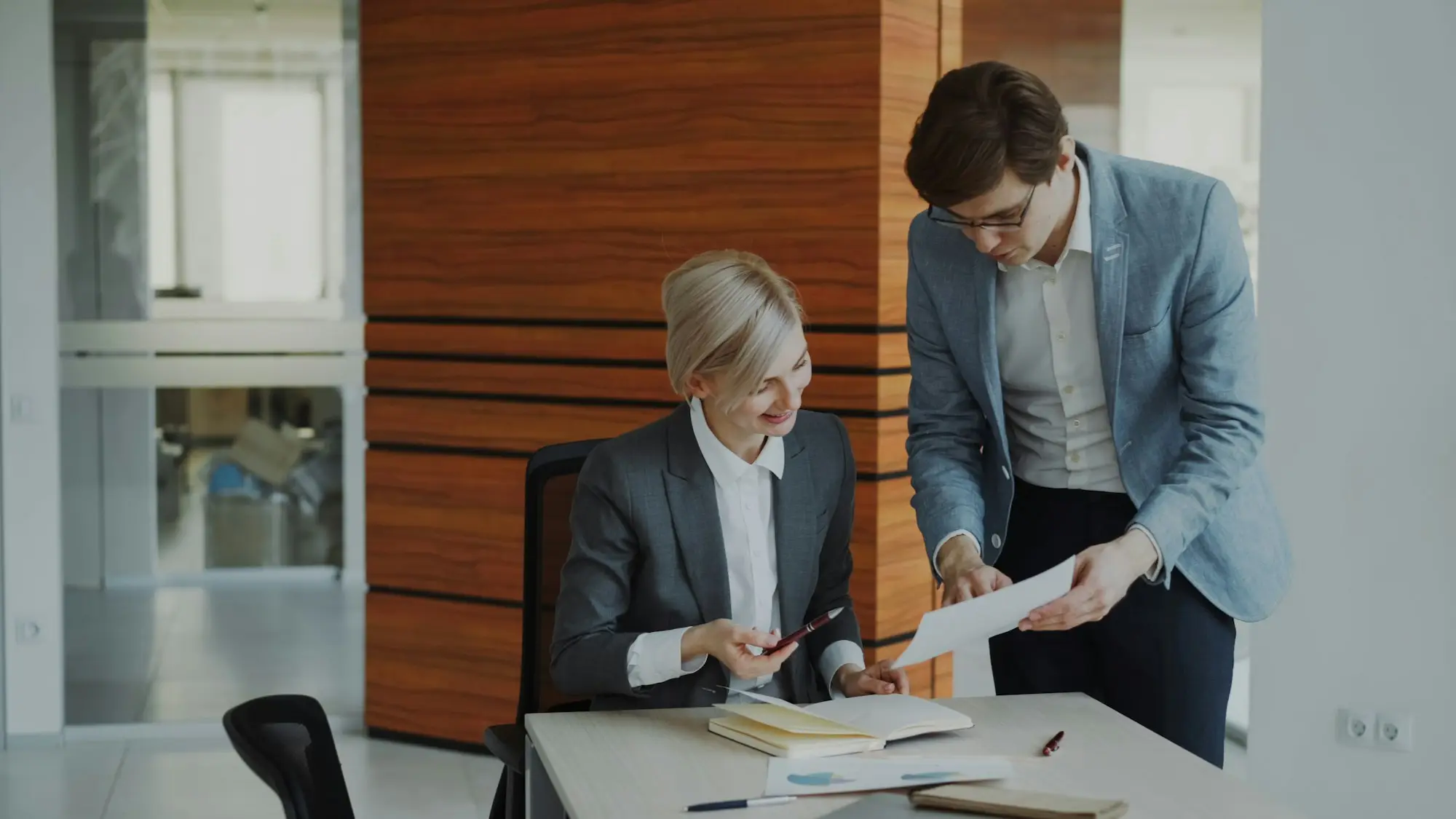Business owner meeting an adviser in the office